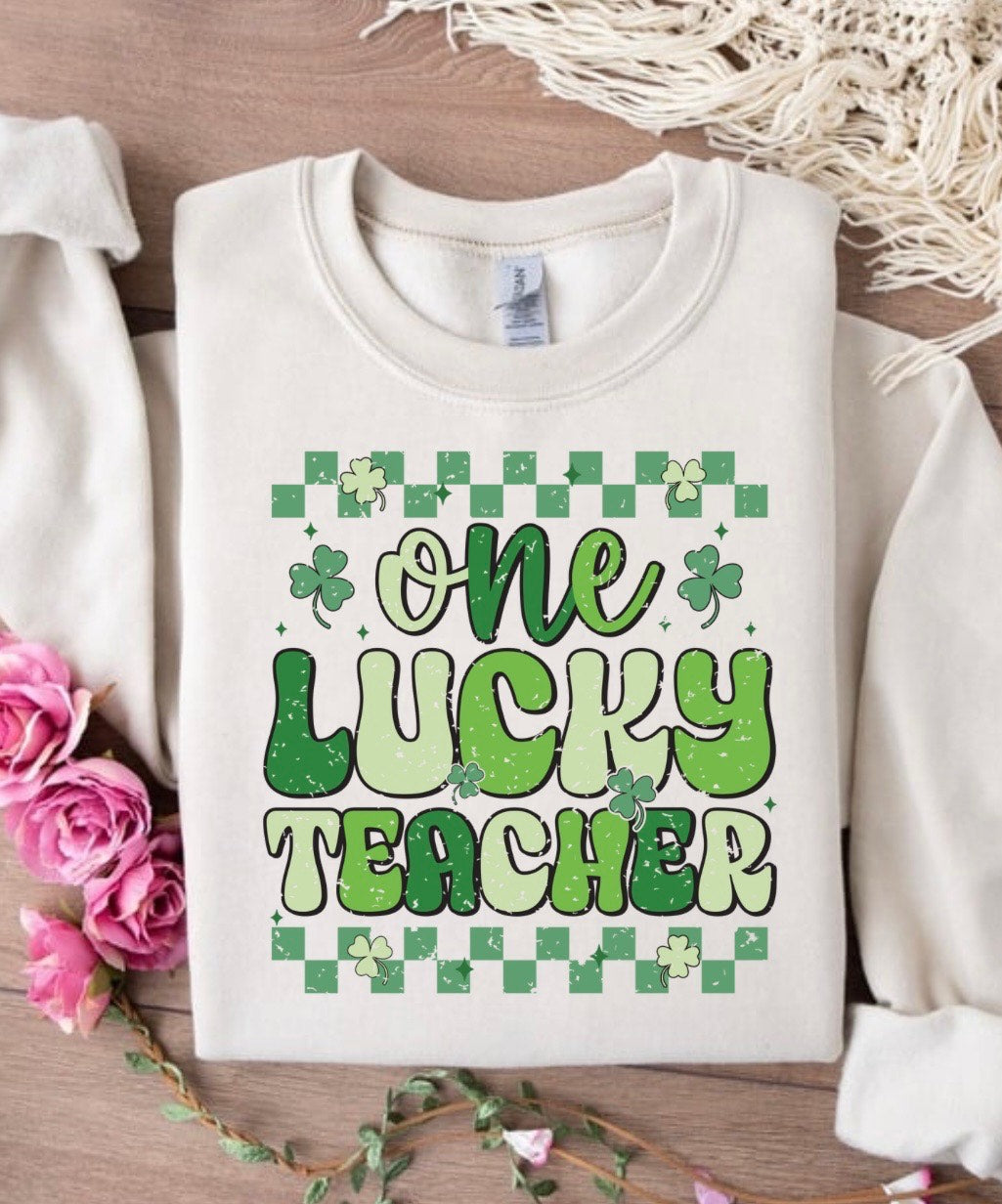 One Lucky Teacher- Checkered