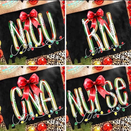 Christmas Medical Font Bow & Lights