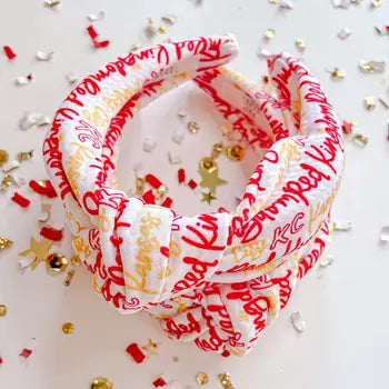 White Kansas City Kc Red Kingdom Cursive Headband