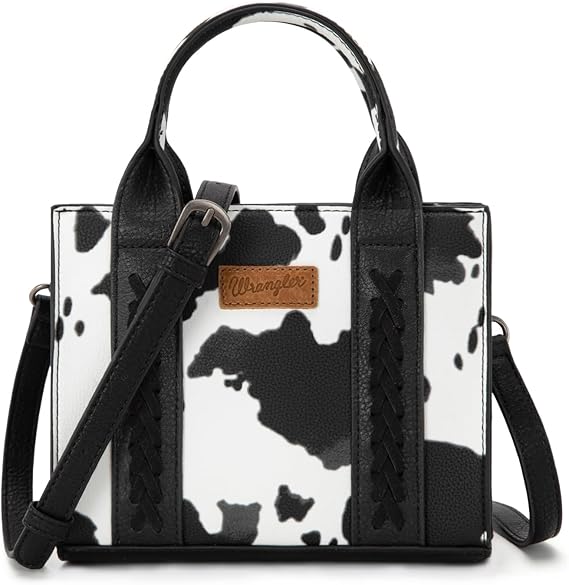 Mini Tote Crossbody - Cow Print