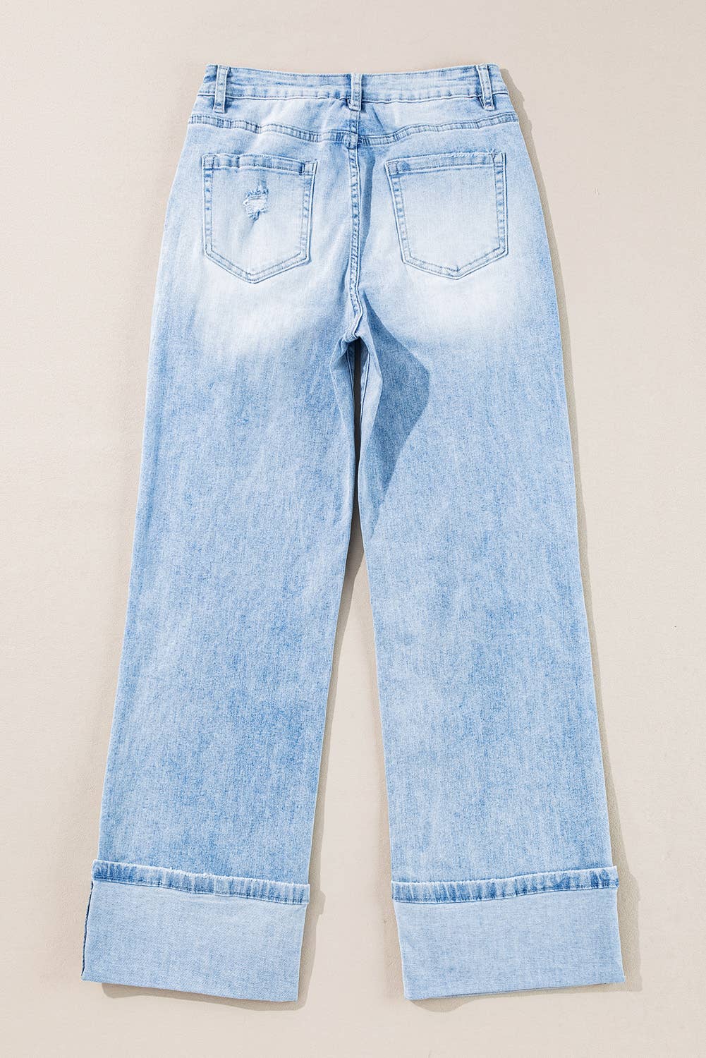 Timeless Light Wash Distressed Flare Jeans