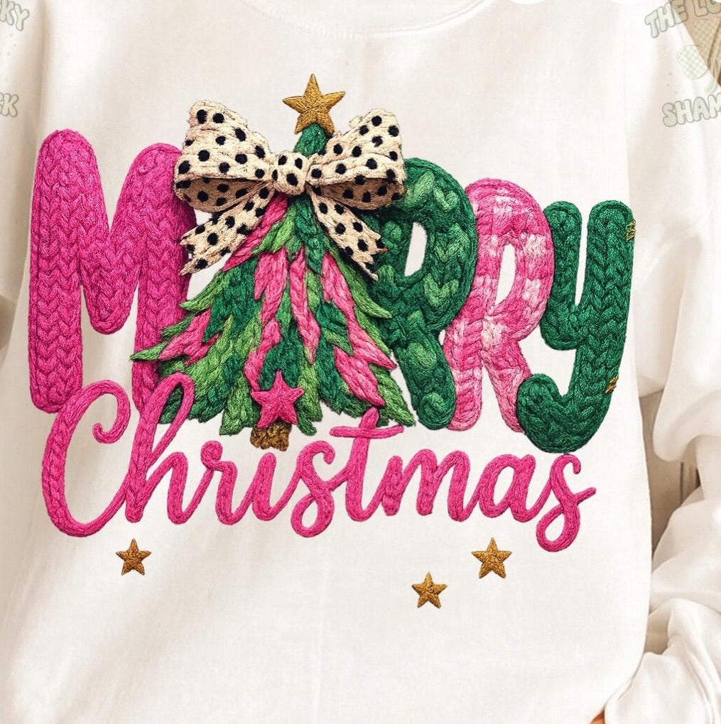 Faux Crochet Merry Christmas