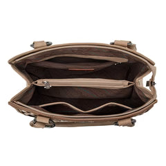 Montana West Cut out Embroidered Conceal/Carry Tote - Tan