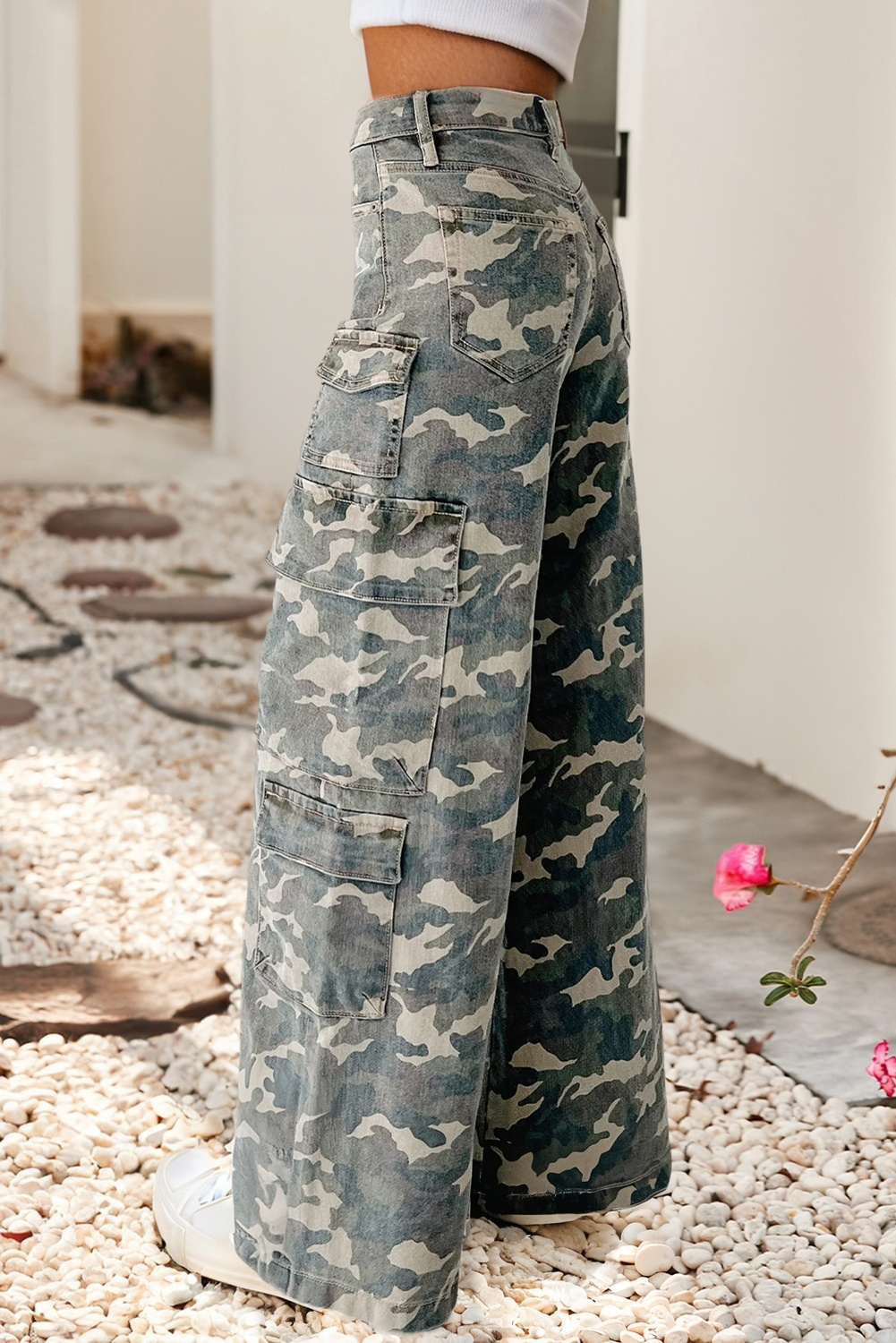LDC Camo Denim Cargo Wide Leg Pants