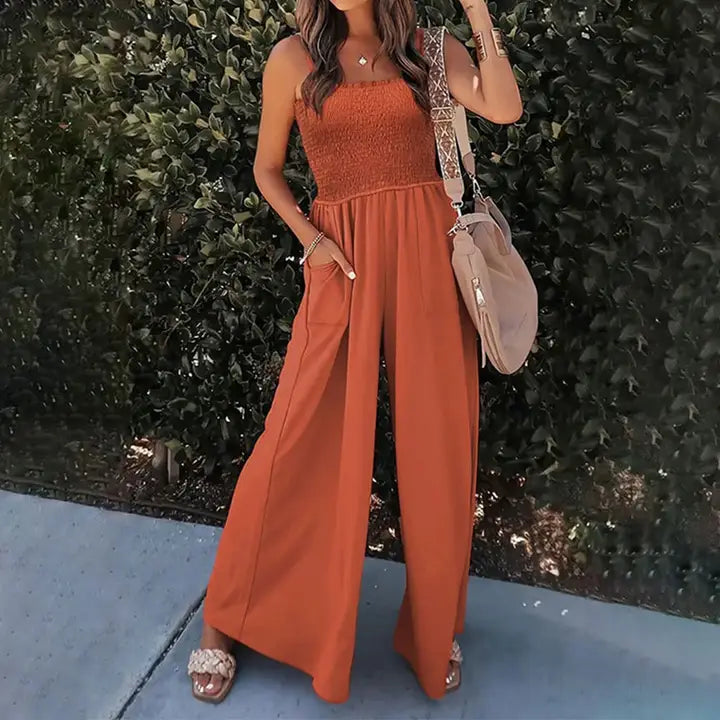 Loose Straight Leg Casual Jumpsuit
